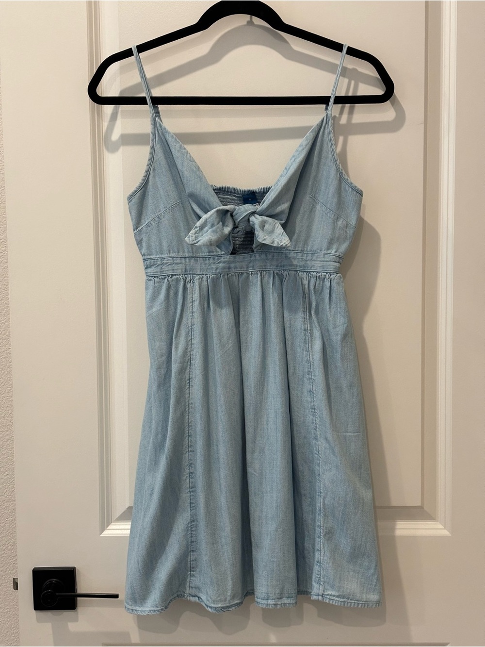 Old Navy Light Blue Tie-Front Mini Dress